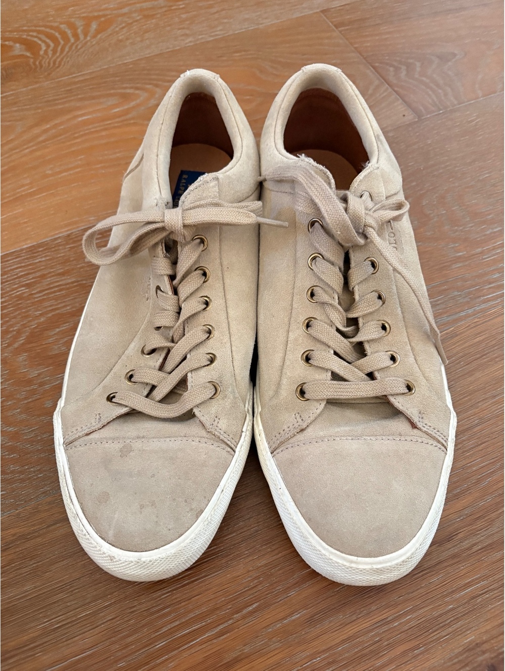 Polo Ralph Lauren Beige Leather Sneakers Quiet Luxury 12D